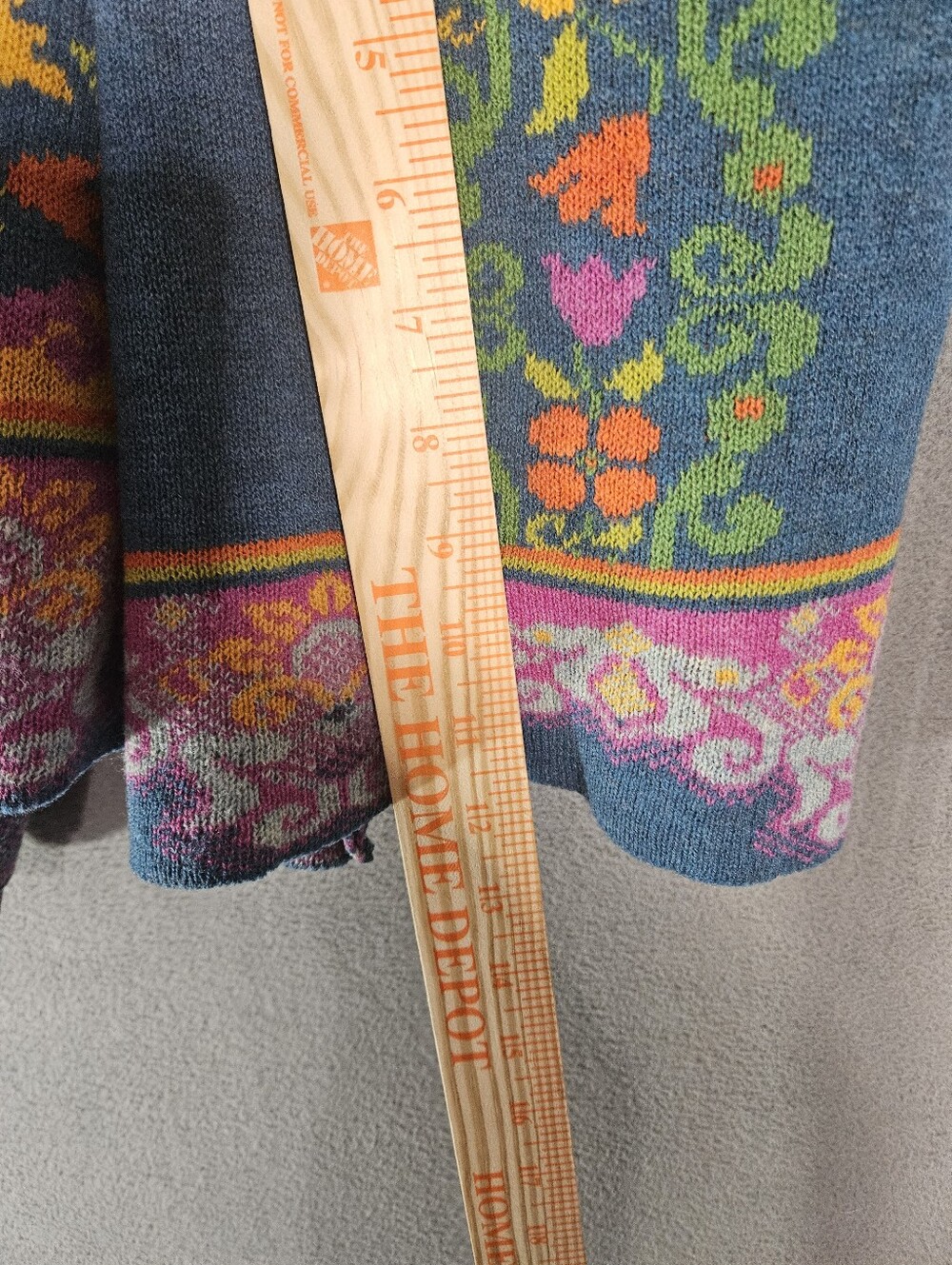 IVKO For Anthropologie Floral Pattern Cardigan Teal Sweater Small Lambswool Fine - Picture 7 of 11